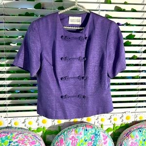 Executive Collection purple jacket with Asian flare front frog style closures